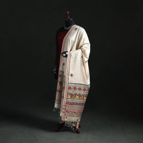 Handpainted madhubani handloom tussar cotton dupatta 31