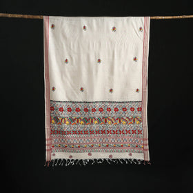Handpainted madhubani handloom tussar cotton dupatta 31