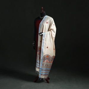 Handpainted madhubani handloom tussar cotton dupatta 33