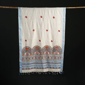 Handpainted madhubani handloom tussar cotton dupatta 33