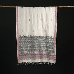 Handpainted madhubani handloom tussar cotton dupatta 35