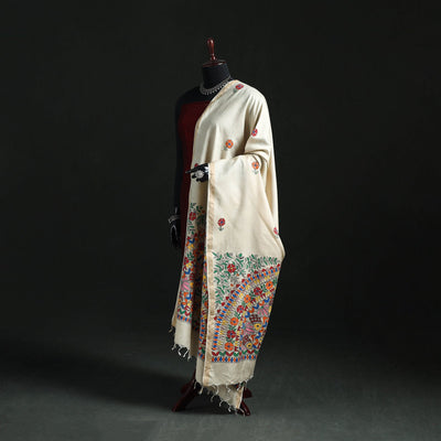 Handpainted madhubani handloom tussar cotton dupatta 37