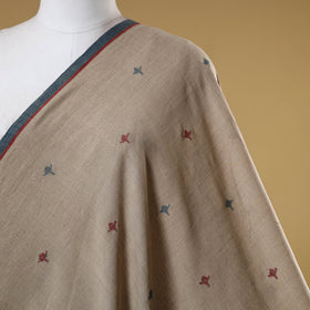 Beige - handspun handloom natural dyed cotton buti