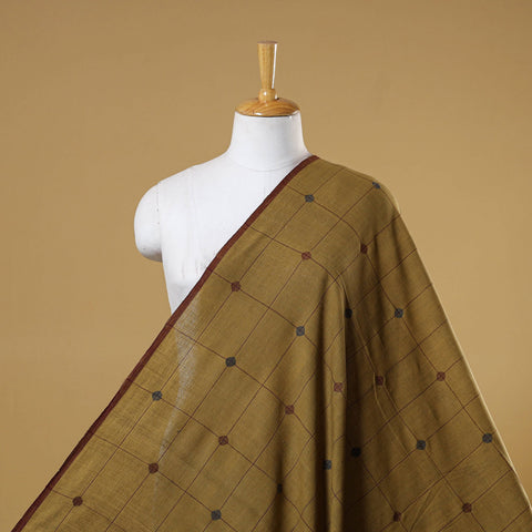 Beige - handspun handloom natural dyed cotton buti