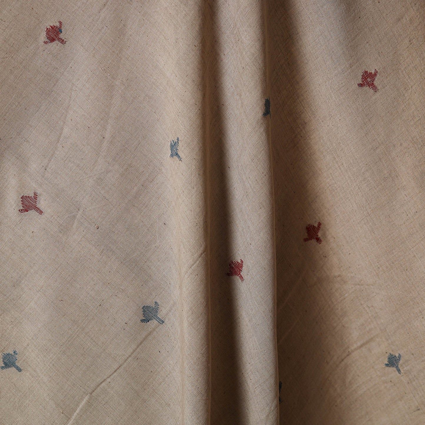 Beige - handspun handloom natural dyed cotton buti