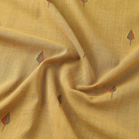 Beige Handspun Handloom Natural Dyed Cotton Jamdani Fabric