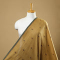 Beige Handspun Handloom Natural Dyed Cotton Jamdani Fabric