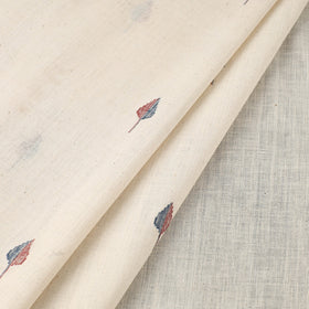 Beige Handspun Handloom Natural Dyed Cotton Kora Jamdani Fabric