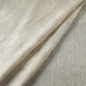 Beige - handwoven pure tussar silk kantha work fabric 01