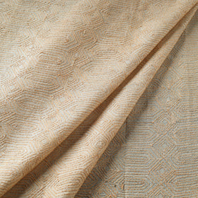 Beige - handwoven pure tussar silk kantha work fabric 12