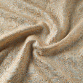 Beige - handwoven pure tussar silk kantha work fabric 12