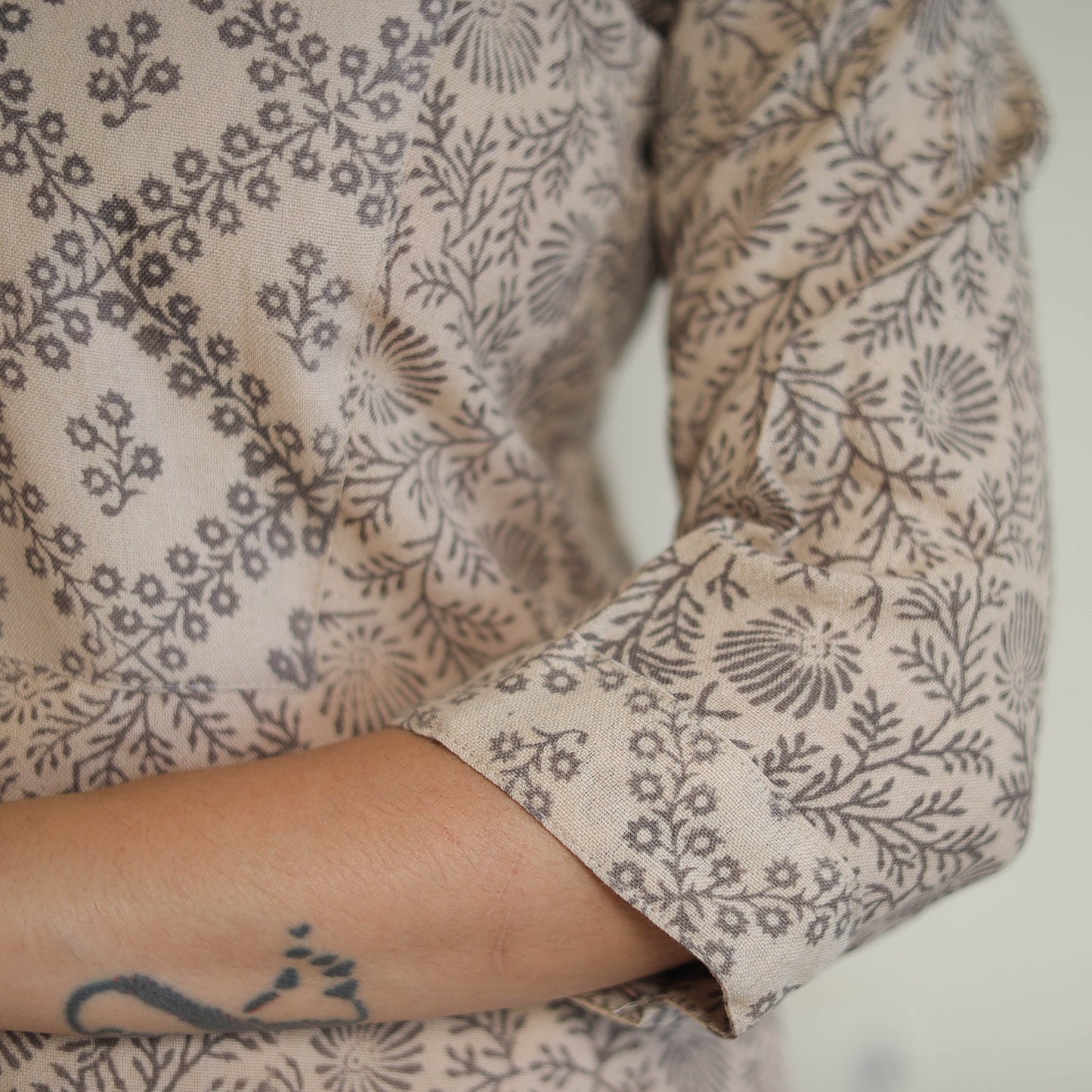 Beige Handwoven Wool Pedana Kalamkari Print Kurta For Women