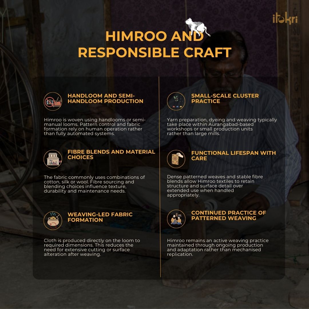 Beige - himroo handloom jacquard mercerized cotton double