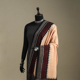 Beige - ikat handloom cotton sambalpuri dupatta 04