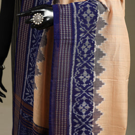 Beige - ikat handloom cotton sambalpuri dupatta 07