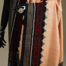Beige - ikat handloom cotton sambalpuri dupatta 09