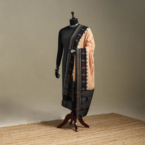 Beige - ikat handloom cotton sambalpuri dupatta 14