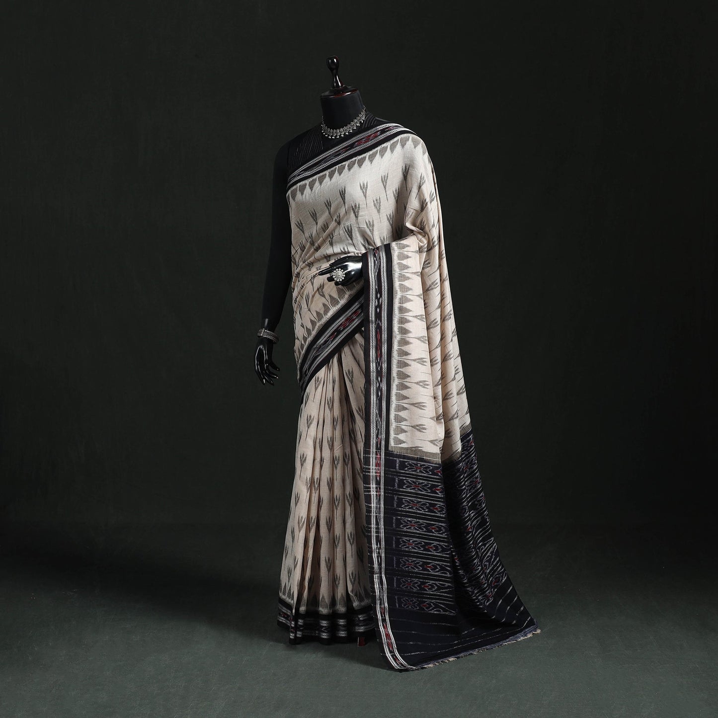 Ikat handloom cotton sambalpuri saree 53 - handcrafted