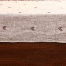 Beige Jacquard with Ajrakh Modal Silk Patch Cotton Bedsheet Set