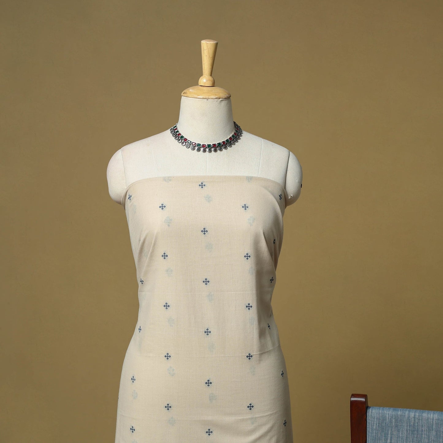 Jacquard cotton 3pc unstitched dress material 109