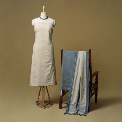 Jacquard cotton 3pc unstitched dress material 109