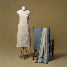 Jacquard cotton 3pc unstitched dress material 109