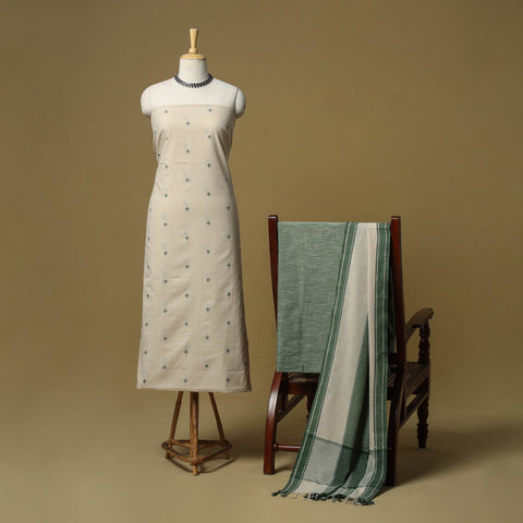 Jacquard cotton 3pc unstitched dress material 20