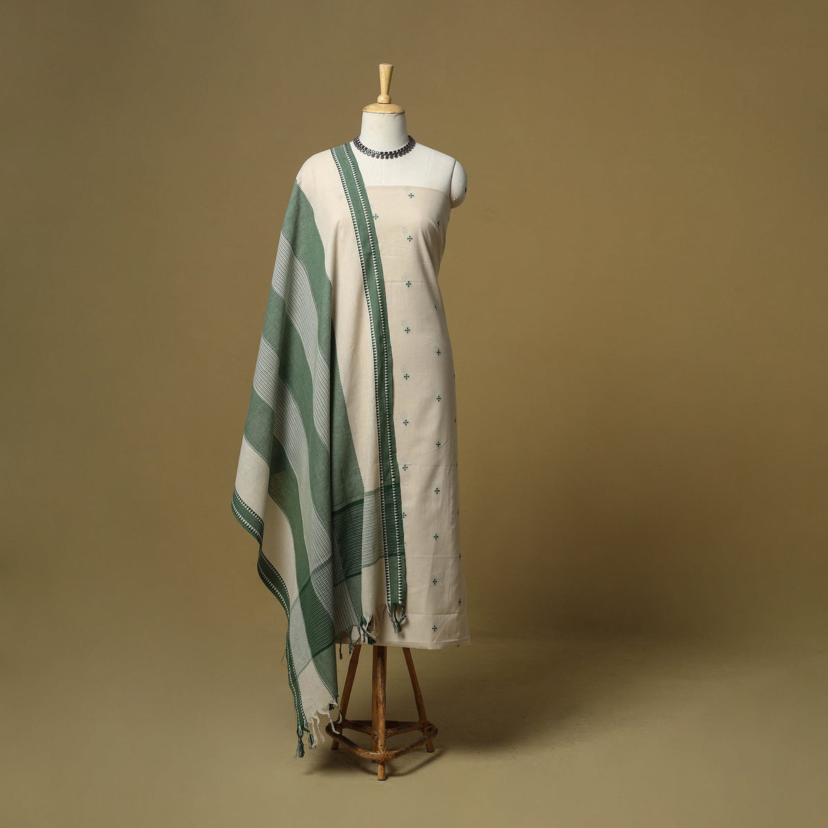 Jacquard cotton 3pc unstitched dress material 20