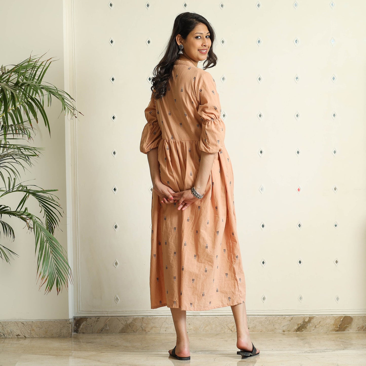 Buy Jacquard Cotton Flared Gher Dress Online at iTokri.com