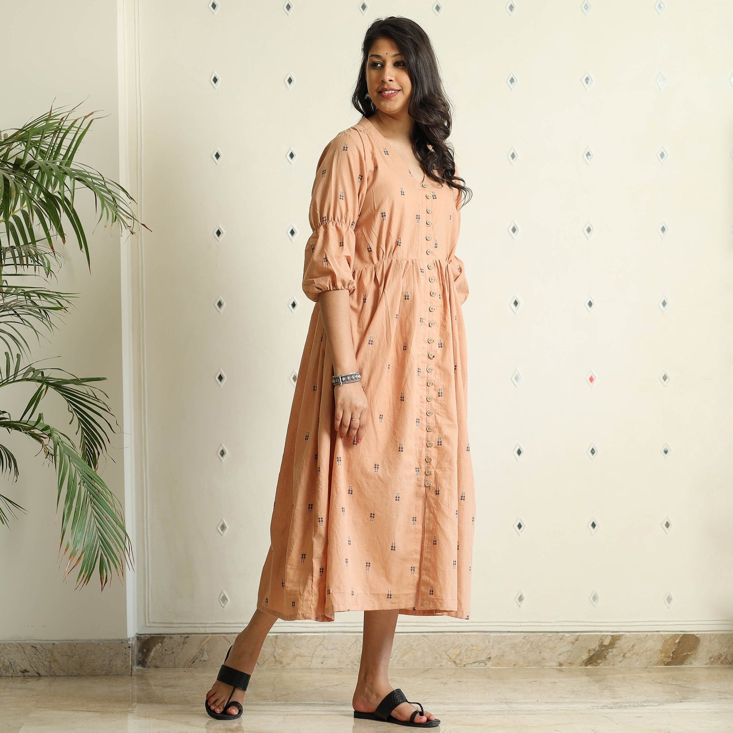 Buy Jacquard Cotton Flared Gher Dress Online at iTokri.com