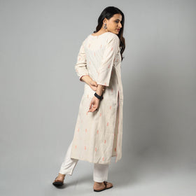  Jacquard Cotton Straight Kurta for Women