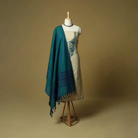 Jacquard embroidered cotton 3pc unstitched dress material