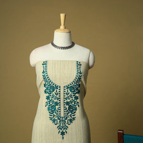 Jacquard embroidered cotton 3pc unstitched dress material