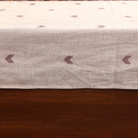 Beige Jacquard with Ajrakh Modal Silk Patch Cotton Bedsheet Set