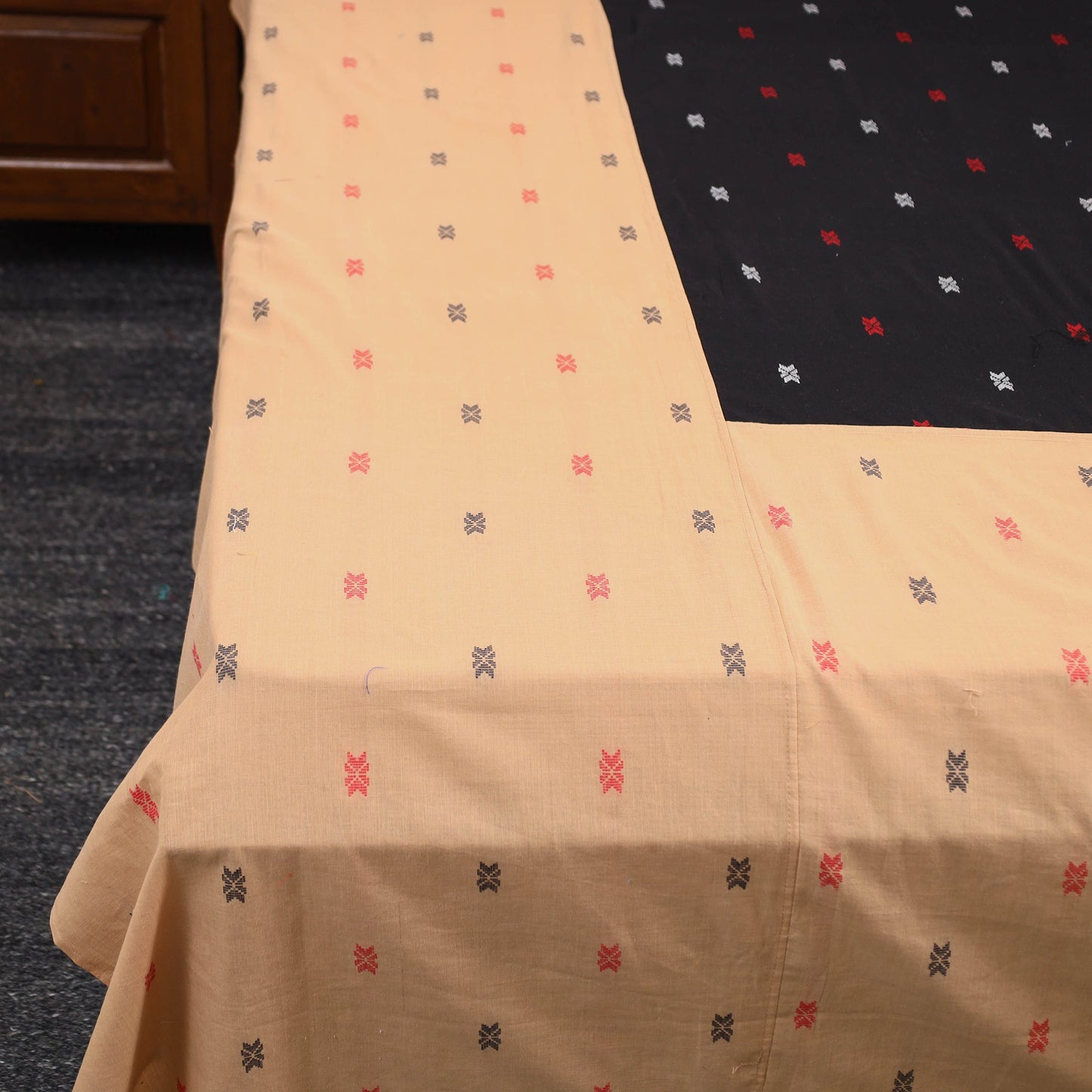 Buy Jacquard Patchwork Cotton Double Bed Cover with Pillow Covers (108 x 83 in) 32 Online at iTokri.com