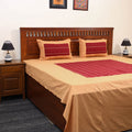 Beige - jacquard patchwork cotton double bed cover