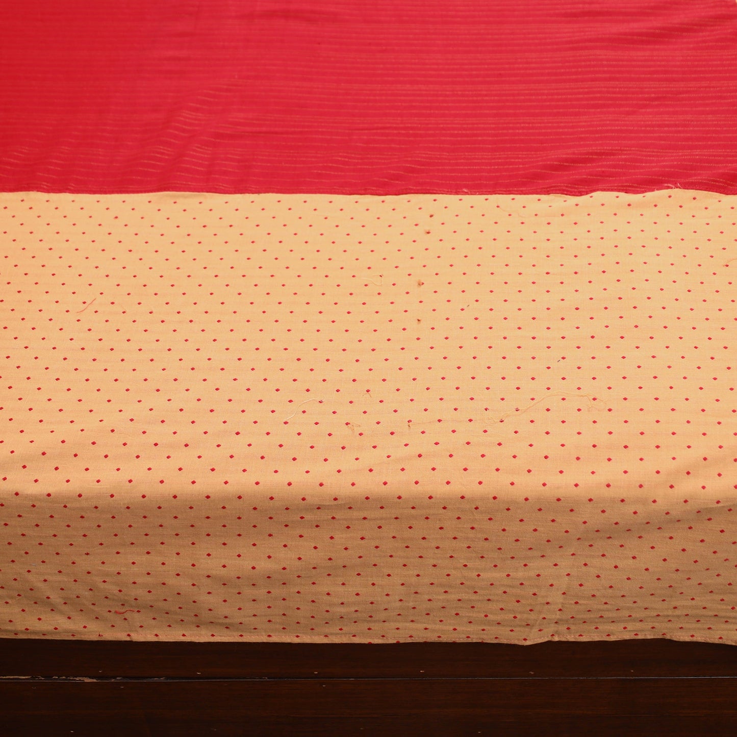 Beige - jacquard patchwork cotton double bed cover