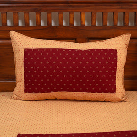 Beige - jacquard patchwork cotton double bed cover