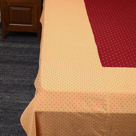 Beige - jacquard patchwork cotton double bed cover