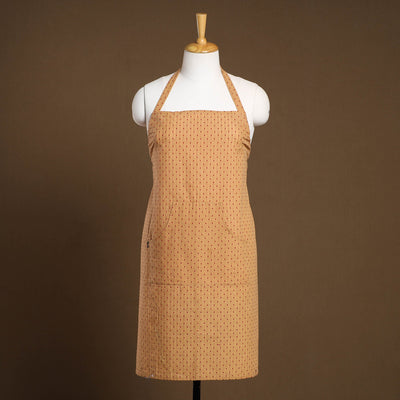 Beige - Jacquard Weave Cotton Apron with Pocket 15