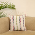 Beige Jacquard Weave Cotton Cushion Cover