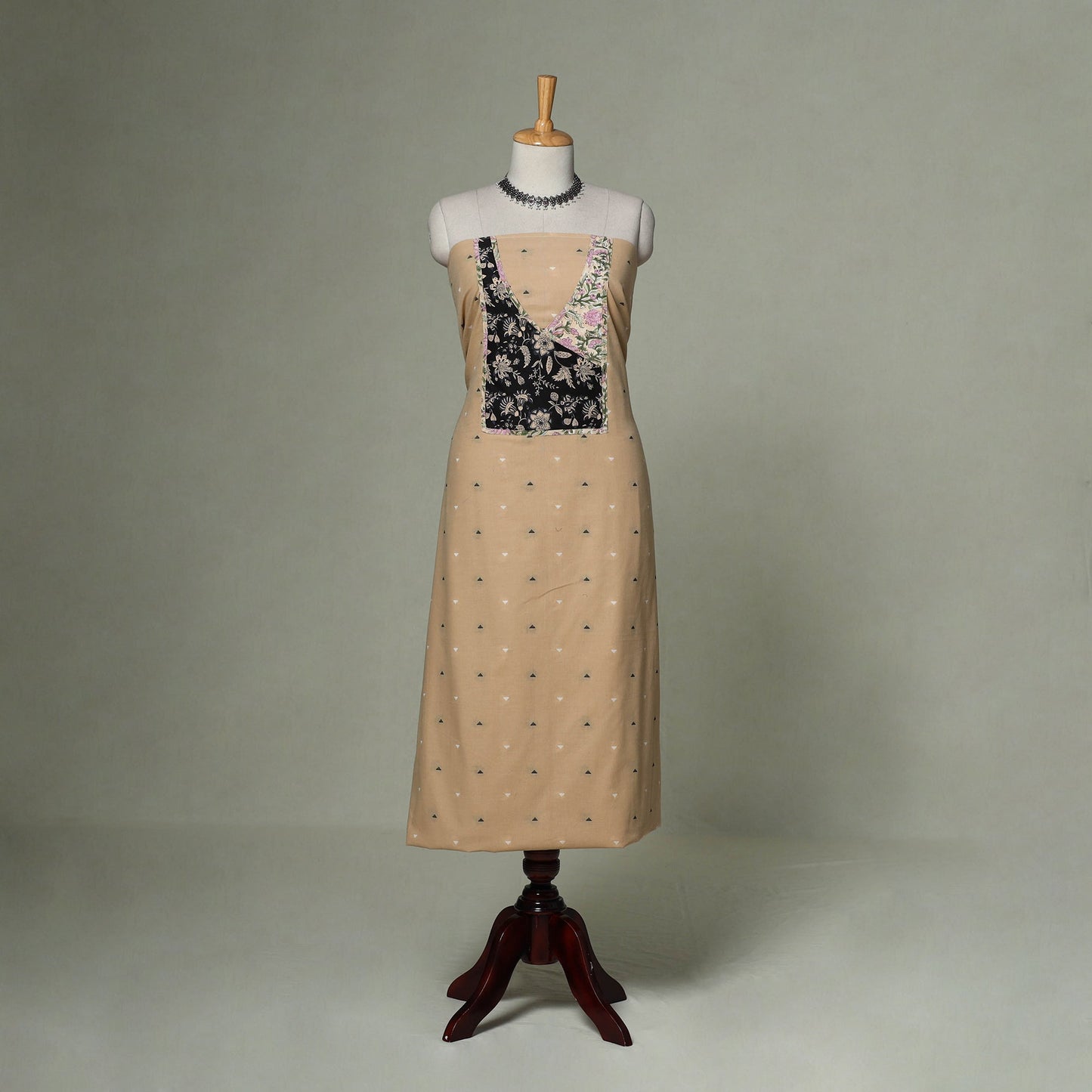 Jacquard weave cotton patchwork unstitched kurta material