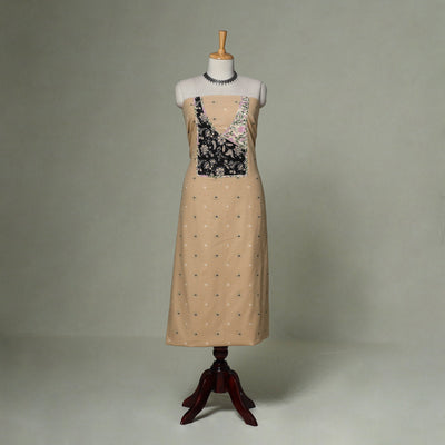 Jacquard weave cotton patchwork unstitched kurta material