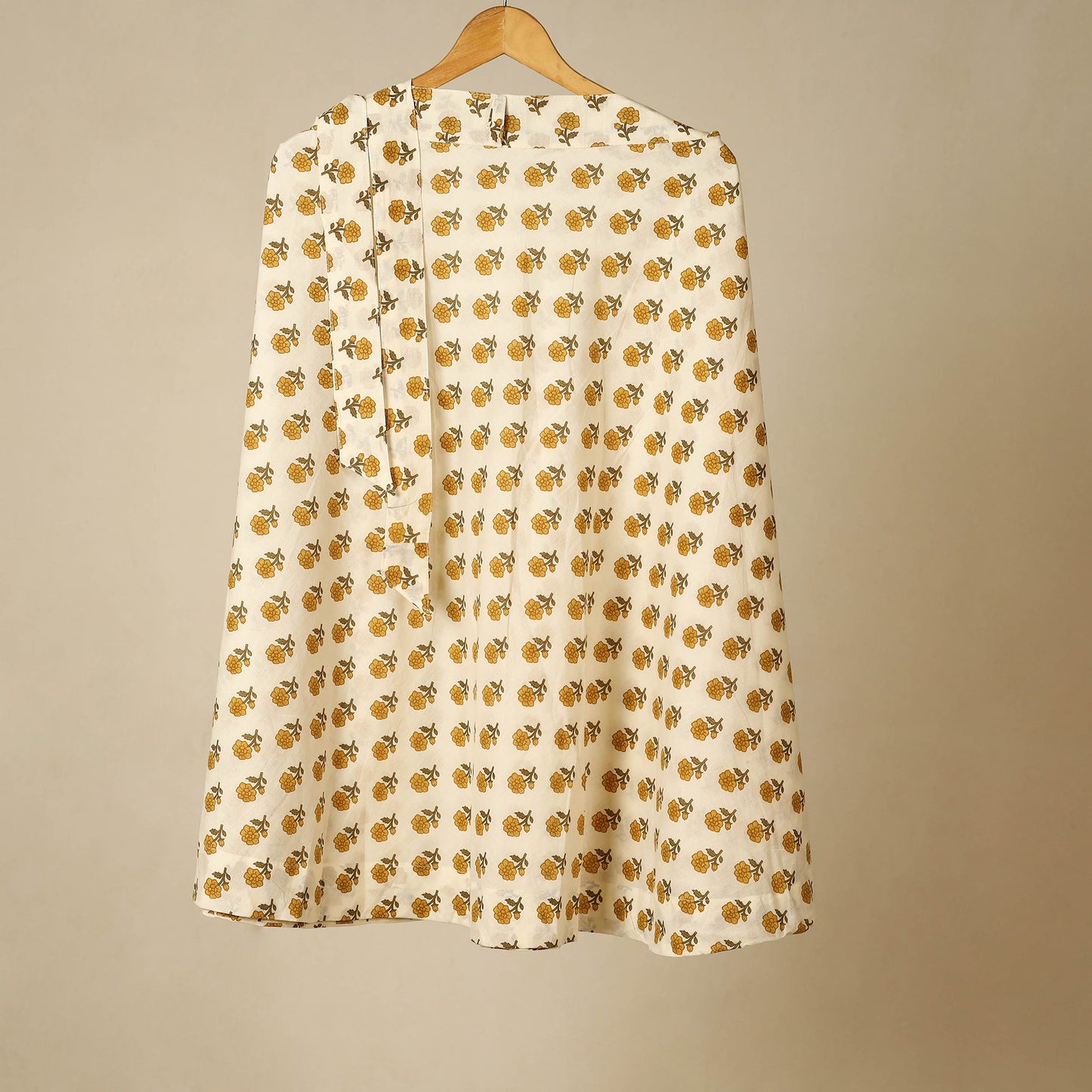 Beige - jaipur cotton wrap around skirt 53 - handcrafted