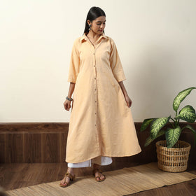Buy Jhiri Handloom Cotton A-Line Long Kurta Online l iTokri.com