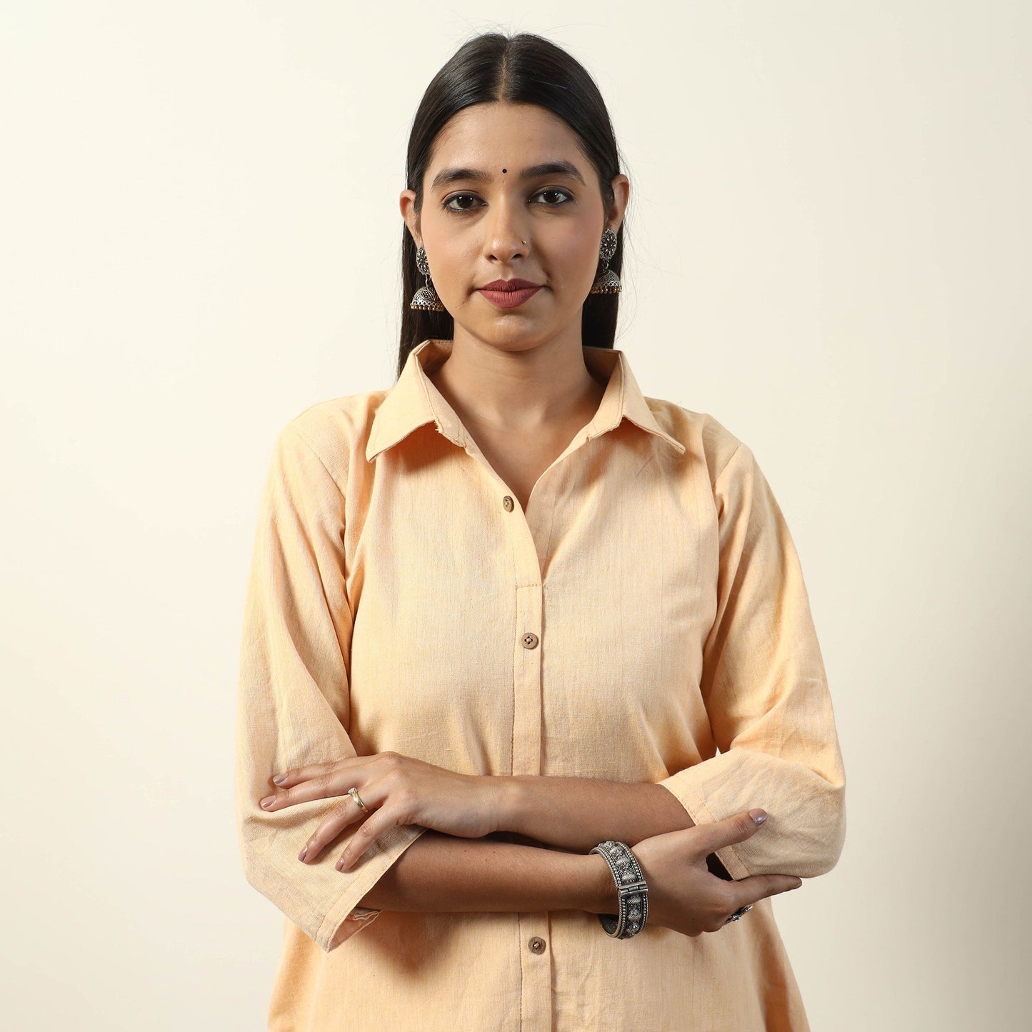 Buy Jhiri Handloom Cotton A-Line Long Kurta Online l iTokri.com