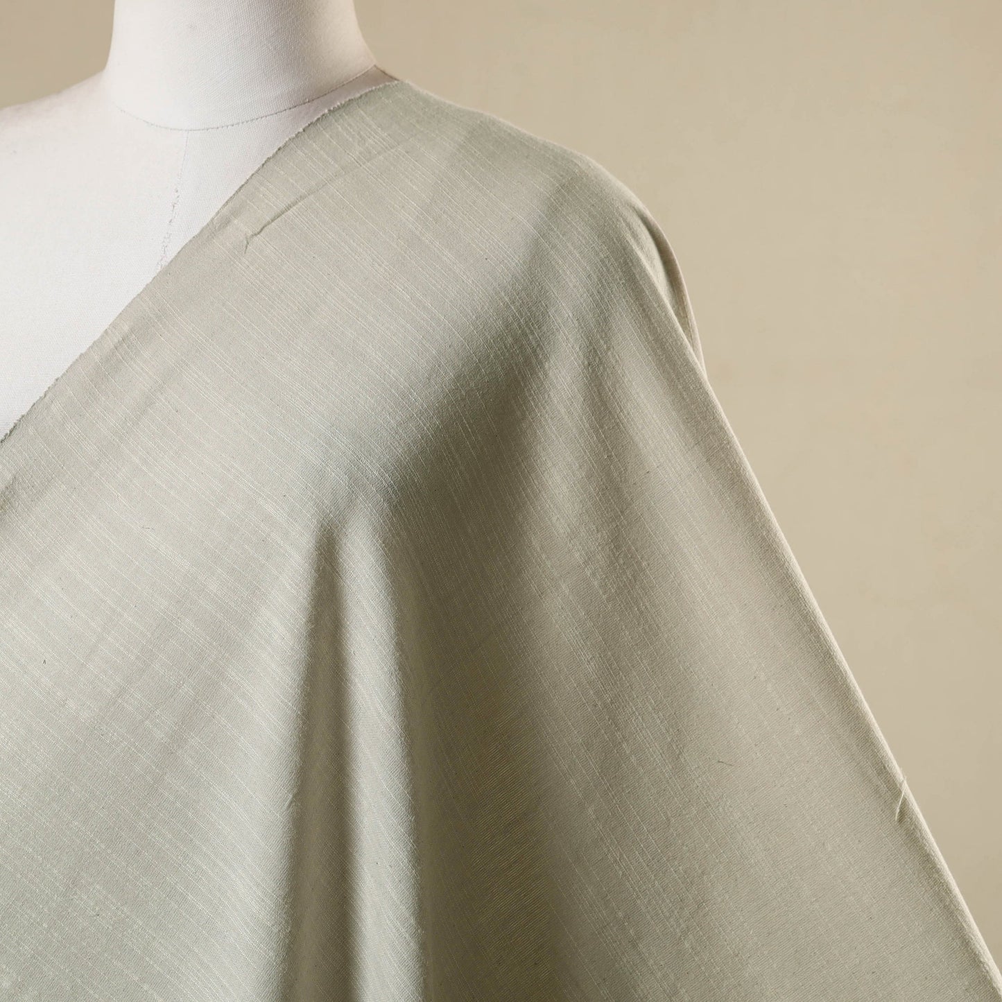 Beige - jhiri pure handloom cotton fabric 10 - handcrafted