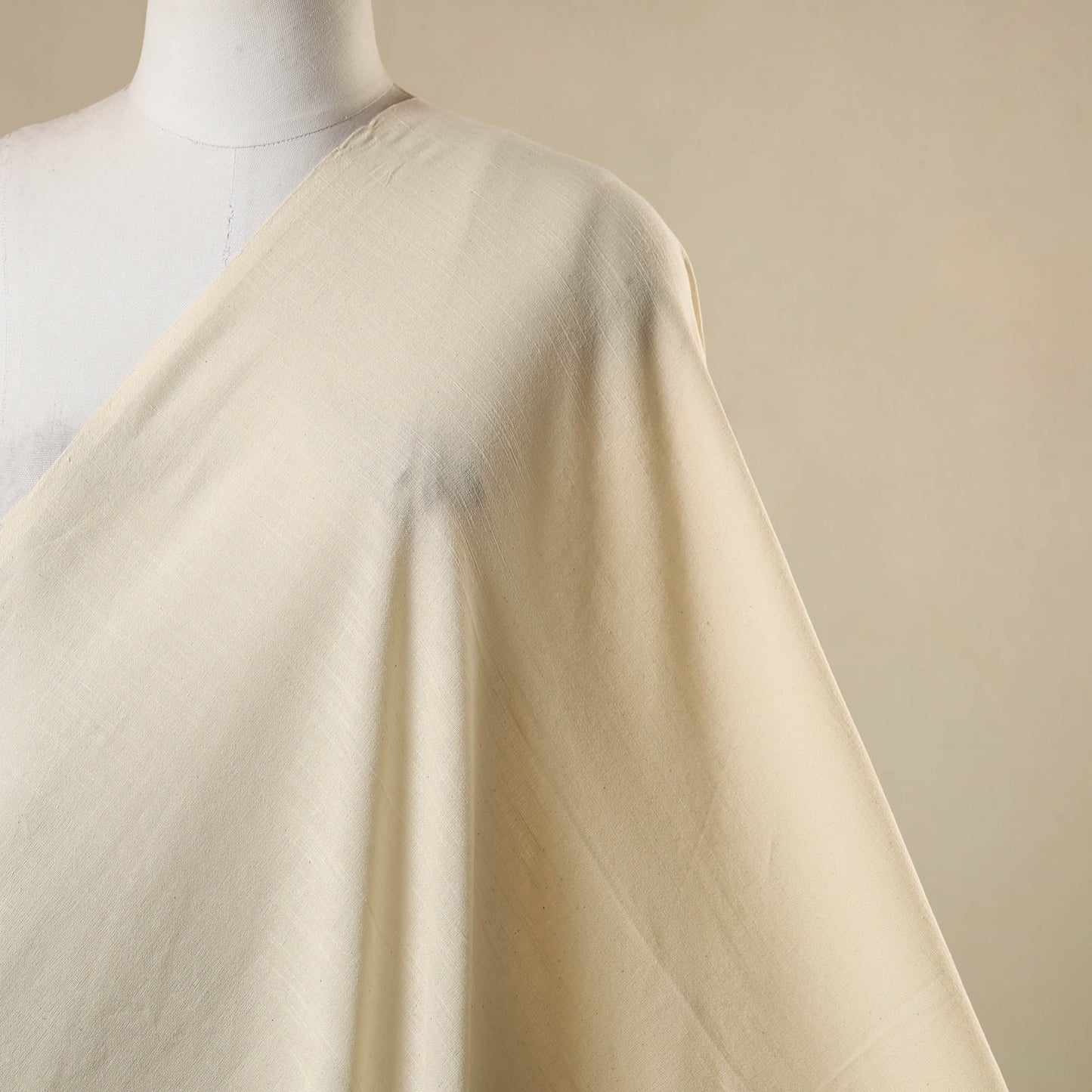 Beige - jhiri pure handloom cotton fabric 21 - handcrafted