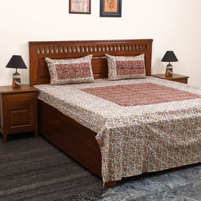 Kalamkari patchwork cotton bedsheet set 41 - handcrafted