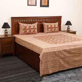 Kalamkari patchwork cotton bedsheet set 43 - handcrafted